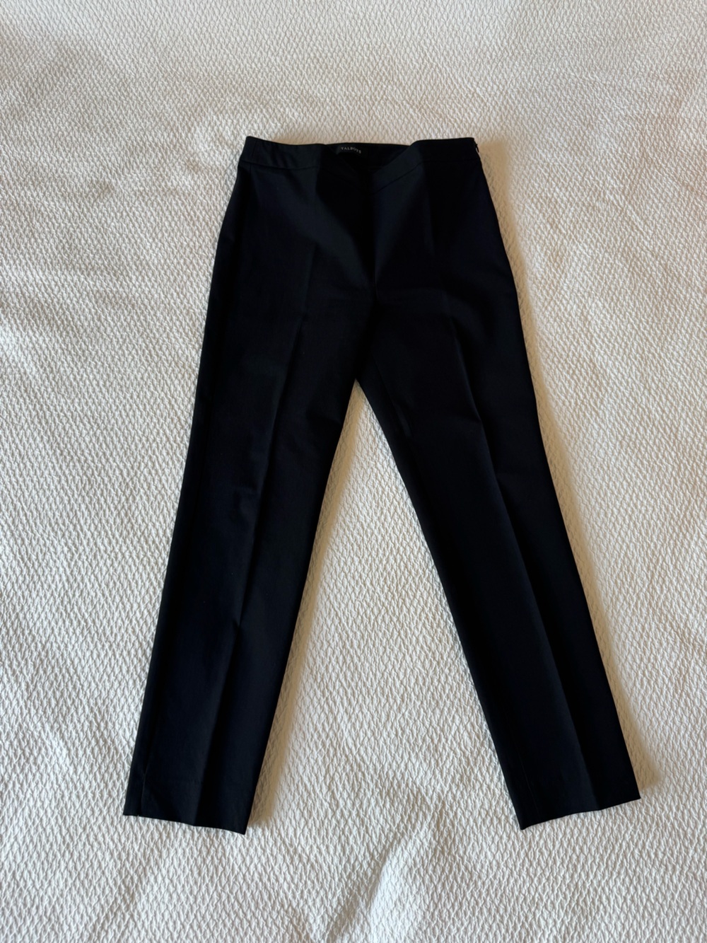 Talbots Womens Pants Black Size 10 Chatham Ankle Mid Rise Cotton Blend Side Zip